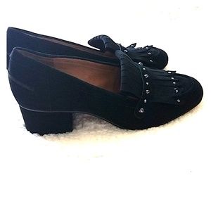 Franco Sarto Black Suede Heels